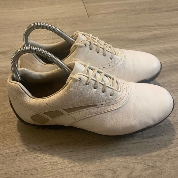Footjoy women's golf white athletic sneakers with spikes 97228, size 7W - Picture 1 of 8